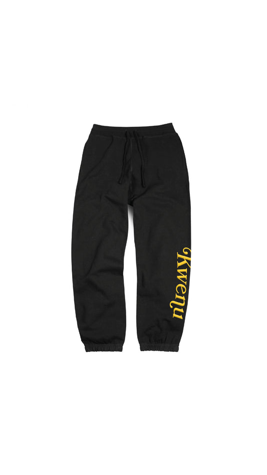 Kwenu Script Tradition Sweatpants (Black/Gold)