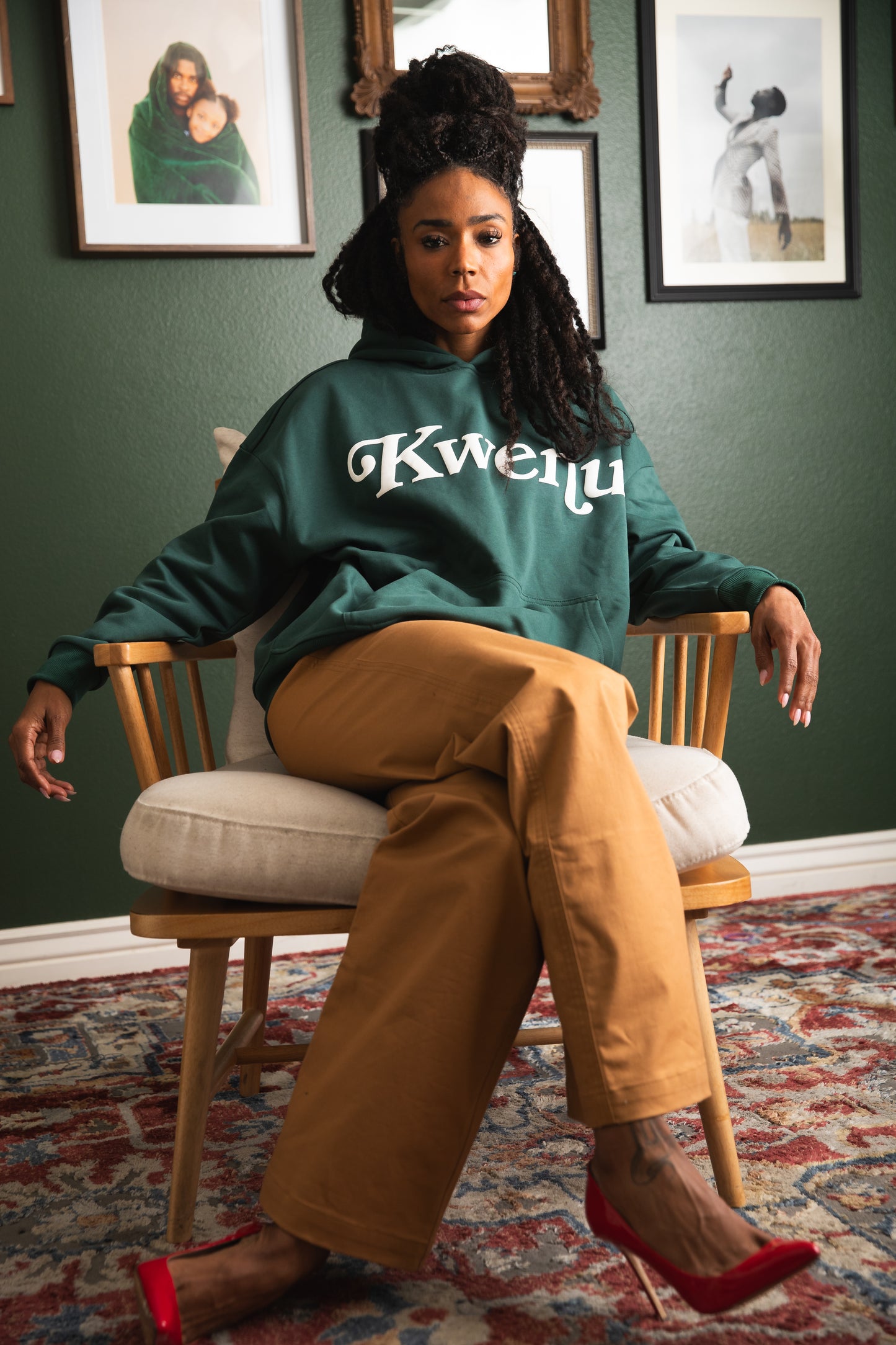 Kwenu Script Hoodie (Green/White)